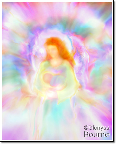 Angel of  Divine Love and Protection, Elandra painting